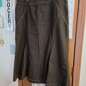 Cato Dark Brown A-Line Skirt